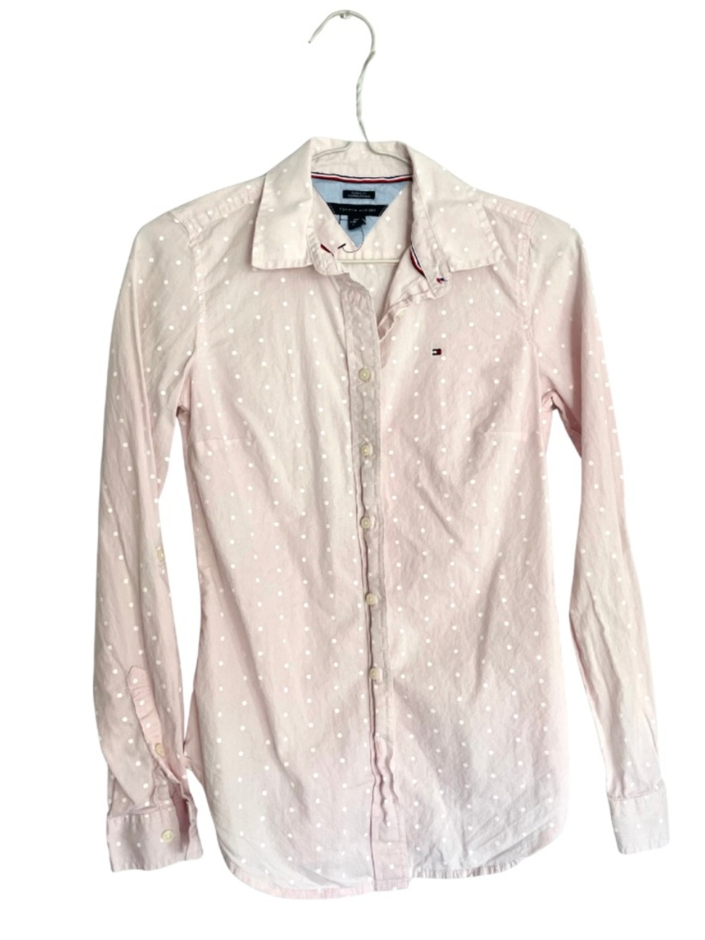 Tommy Hilfiger Light Pink Polka Dot Button-Down Shirt XXS